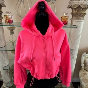Zara Women's Bright Pink Bomber Jacket